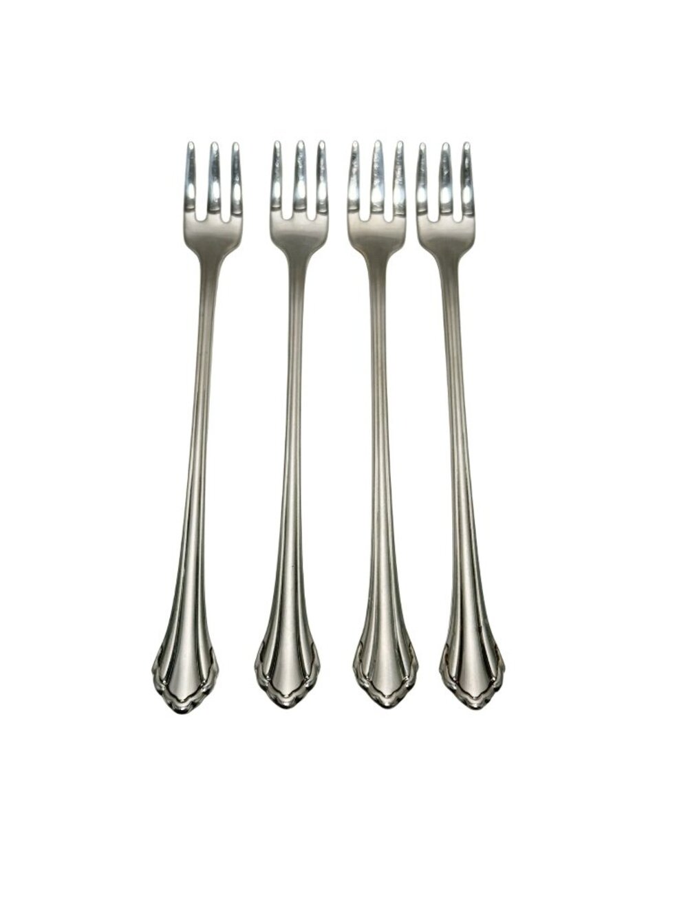 Oneida Community Clarette Cocktail Seafood Oyster Forks Stainless Flatware 4 pcs